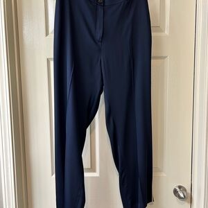 Marina Rinaldi Navy Straight-Leg Trousers